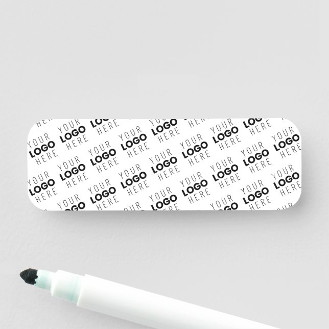 Your Logo Simple Repeating Diagonal Pattern Name Tag (In Situ)