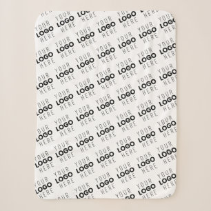 Your Logo Simple Repeating Diagonal Pattern Sherpa Blanket