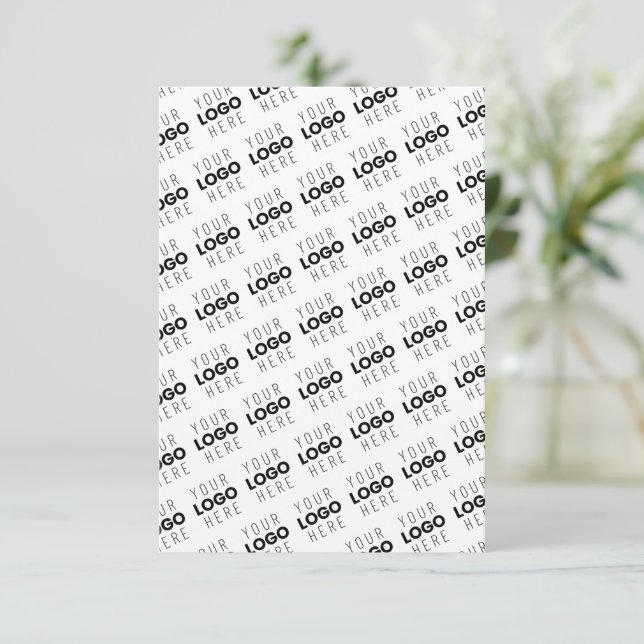 Your Logo Simple Repeating Diagonal Pattern Thank You Card (Standing Front)
