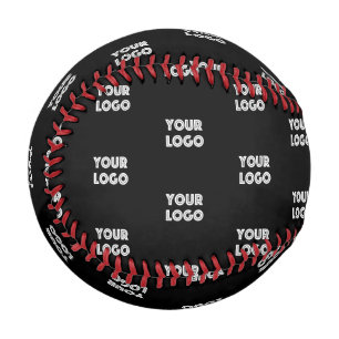 Your Logo Simple Repeating Logo   Black Baseball