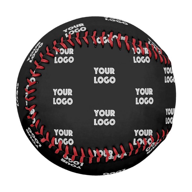 Your Logo Simple Repeating Logo | Black Baseball (Front Left)
