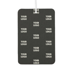 Your Logo Simple Repeating Logo   Black Car Air Freshener