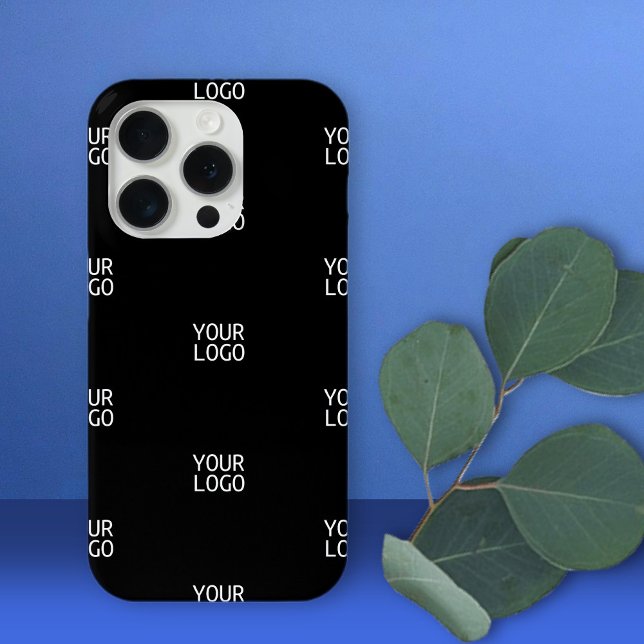 Your Logo Simple Repeating Logo | Black Case-Mate iPhone Case (Creator Uploaded)