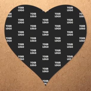 Your Logo Simple Repeating Logo   Black Heart Sticker
