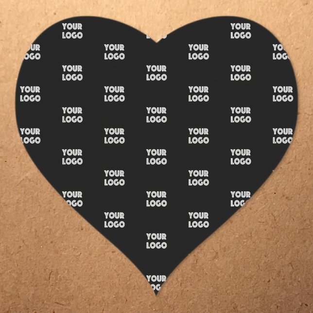 Your Logo Simple Repeating Logo | Black Heart Sticker (Creator Uploaded)
