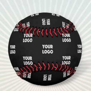 Your Logo Simple Repeating Logo Black Softball