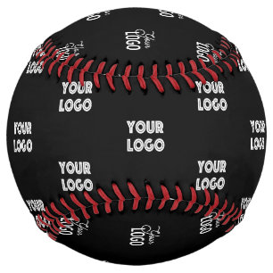 Your Logo Simple Repeating Logo Black Softball