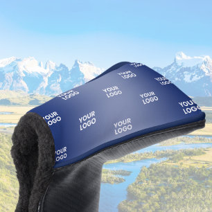 Your Logo Simple Repeating Logo Navy Blue Gradient Golf Head Cover