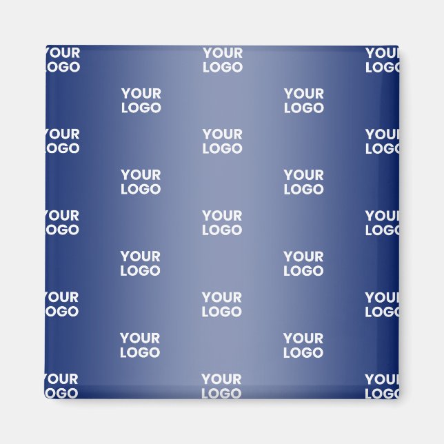 Your Logo Simple Repeating Logo Navy Blue Gradient Magnet (Front)