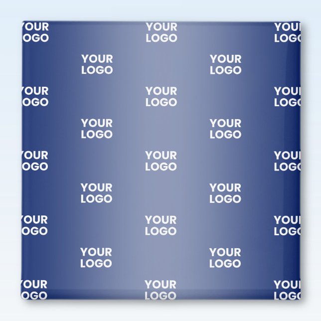 Your Logo Simple Repeating Logo Navy Blue Gradient Magnet (Creator Uploaded)