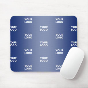 Your Logo Simple Repeating Logo Navy Blue Gradient Mouse Mat
