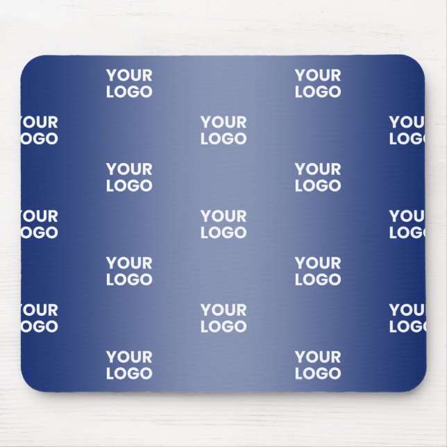 Your Logo Simple Repeating Logo Navy Blue Gradient Mouse Mat (Front)