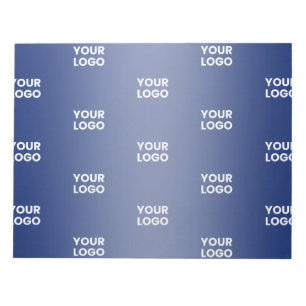 Your Logo Simple Repeating Logo Navy Blue Gradient Notepad