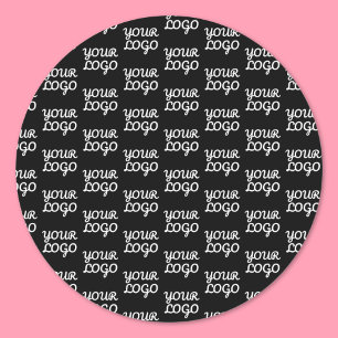 Your Logo Simple Repeating Logo Pattern Classic Round Sticker