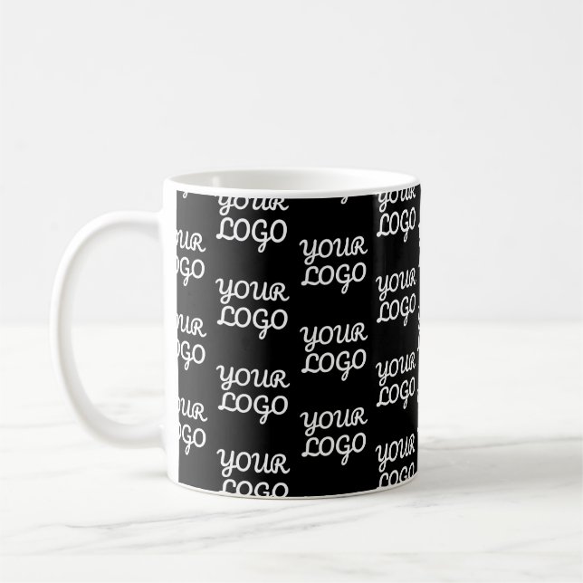 Your Logo | Simple Repeating Logo Pattern  Coffee Mug (Left)