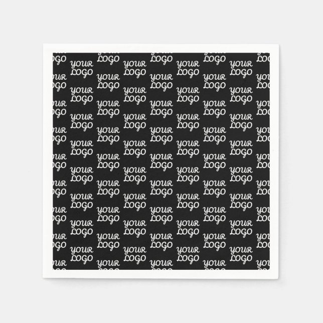 Your Logo | Simple Repeating Logo Pattern  Napkin (Front)
