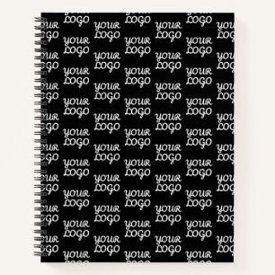 Your Logo Simple Repeating Logo Pattern Notebook