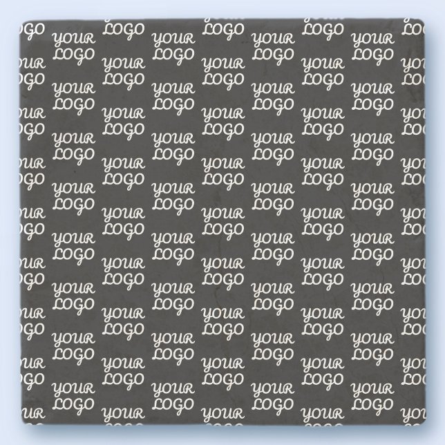 Your Logo | Simple Repeating Logo Pattern  Stone Coaster (Creator Uploaded)