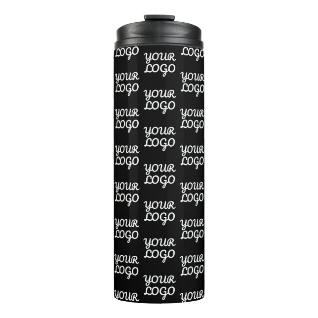 Your Logo | Simple Repeating Logo Pattern  Thermal Tumbler (Front)