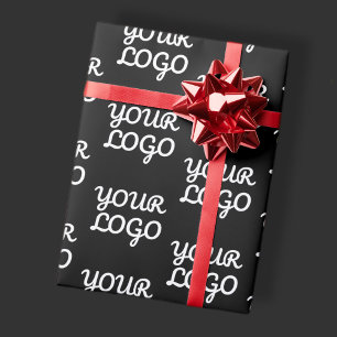 Your Logo Simple Repeating Logo Pattern Wrapping Paper