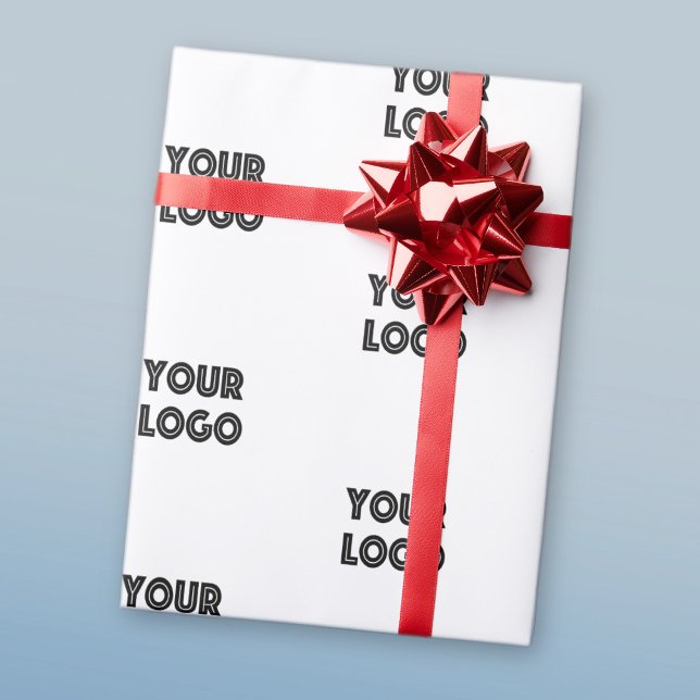 Your Logo | Simple Repeating Logo Replacement Wrap Wrapping Paper (Creator Uploaded)