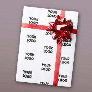 Your Logo   Simple Repeating Logo Replacement Wrap Wrapping Paper