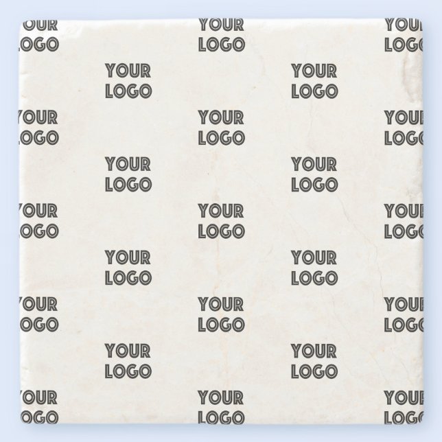 Your Logo Simple Repeating Logo  Stone Coaster (Creator Uploaded)