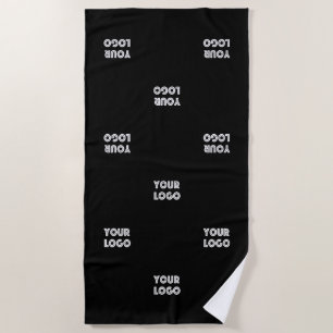 Your Logo Simple Repeating Logo   v1 Beach Towel