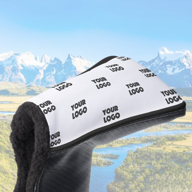 Your Logo Simple Repeating Logo | White Golf Head Cover (Creator Uploaded)