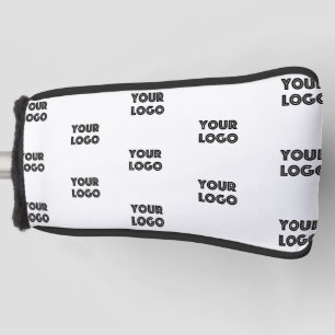 Your Logo Simple Repeating Logo White Golf Head Cover