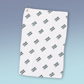 Your Logo Simple Repeating Logo | White Golf Towel