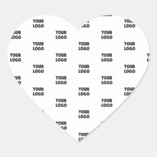 Your Logo Simple Repeating Logo   White Heart Sticker