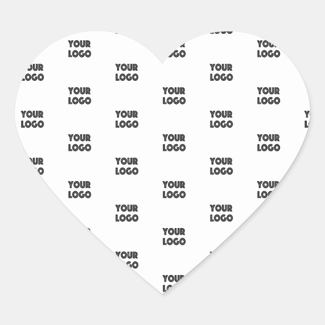 Your Logo Simple Repeating Logo | White Heart Sticker (Front)