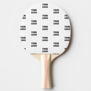 Your Logo Simple Repeating Logo White Ping Pong Paddle