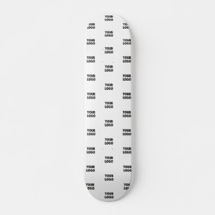 Your Logo Simple Repeating Logo White Skateboard