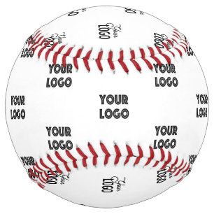 Your Logo Simple Repeating Logo White Softball
