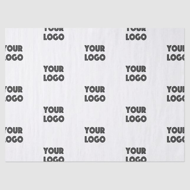 Your Logo Simple Repeating Logo | White Tissue Paper (Front)