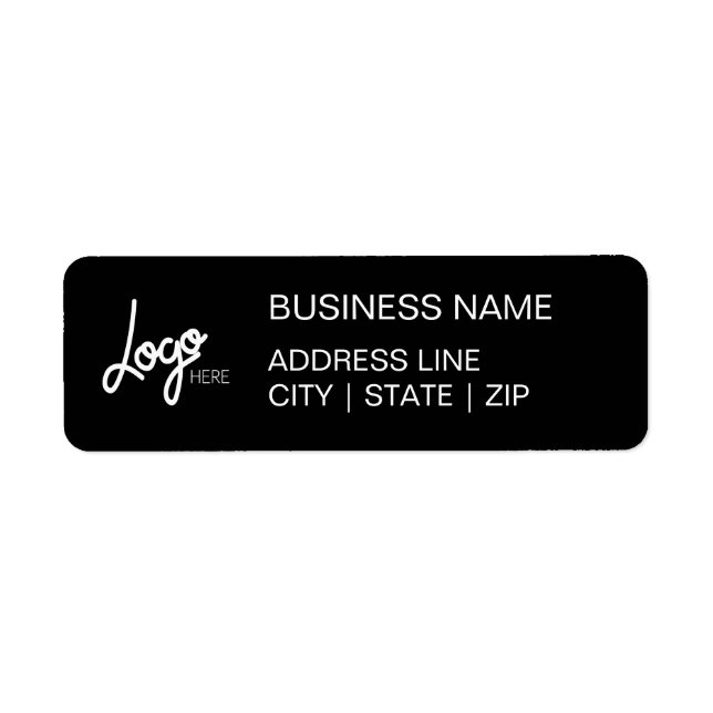 Your Logo Simple Return Address Labels | Black (Front)