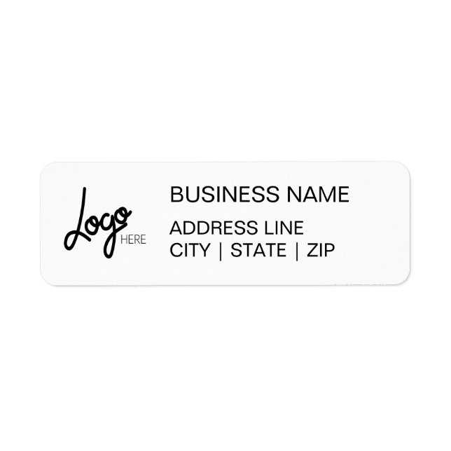 Your Logo Simple Return Address Labels | White (Front)