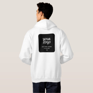 Your Logo & Slogan or other text Black & White Hoodie
