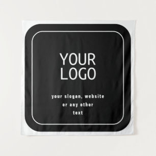 Your Logo & Slogan or other text   Black & White Tapestry