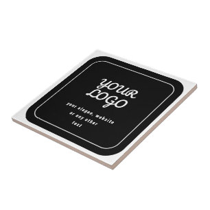 Your Logo & Slogan or other text Black & White Tile