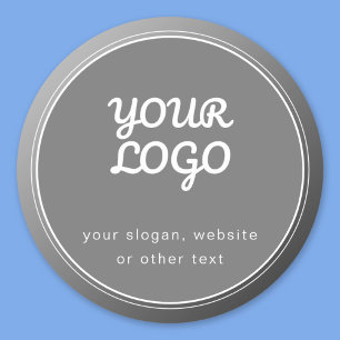 Your Logo Slogan Website & Unique Grey Gradient  Classic Round Sticker