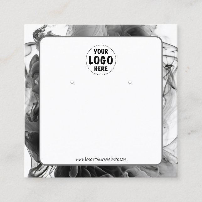 Your Logo Smokey Gothic Earring Display Card  (Front)