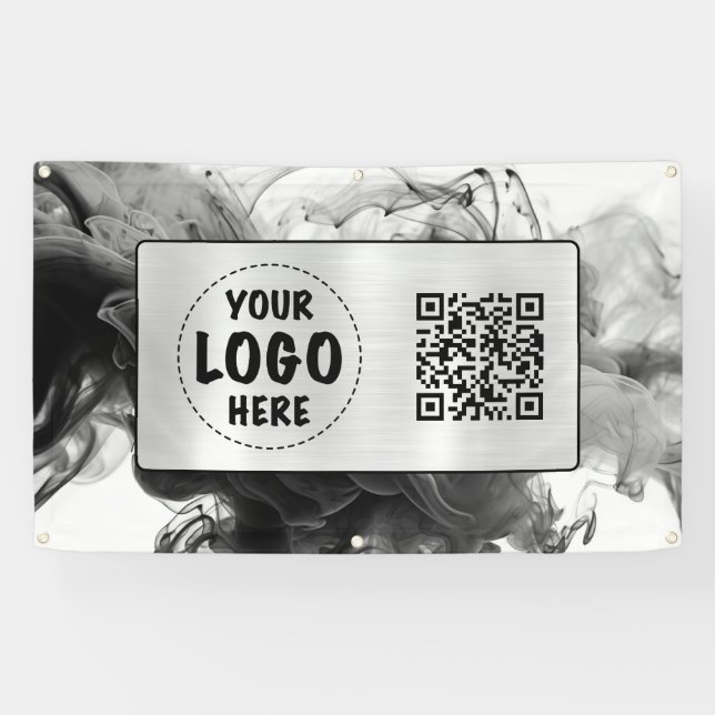 Your Logo Smokey Gothic Monochrome Banner (Horizontal)