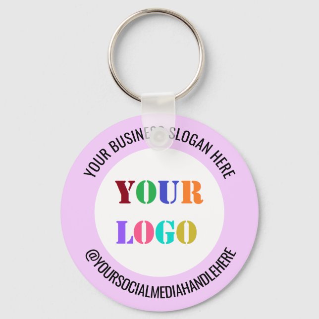 Your Logo Social Media Name Colours Keychain Gift (Front)