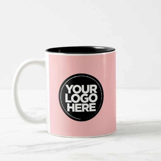 Your Logo Special Colours Blush Rose Gold Mugs (Left)