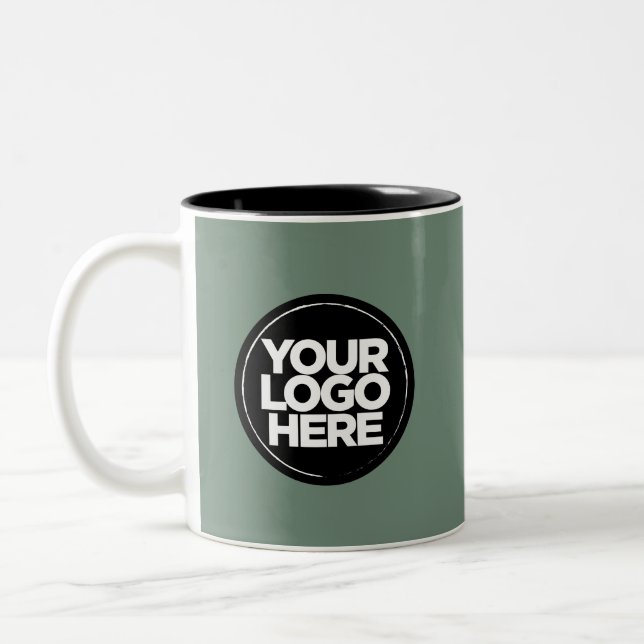 Your Logo Special Colours Sage Green Mugs Template (Left)