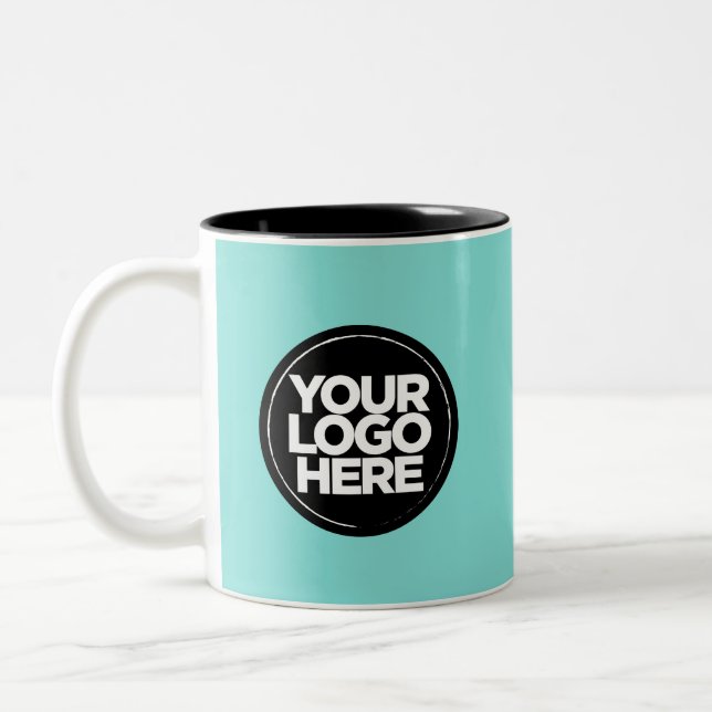 Your Logo Special Colours Turquoise Mugs Template (Left)
