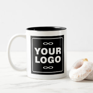Your Logo - Square - Background BLACK Two-Tone Coffee Mug